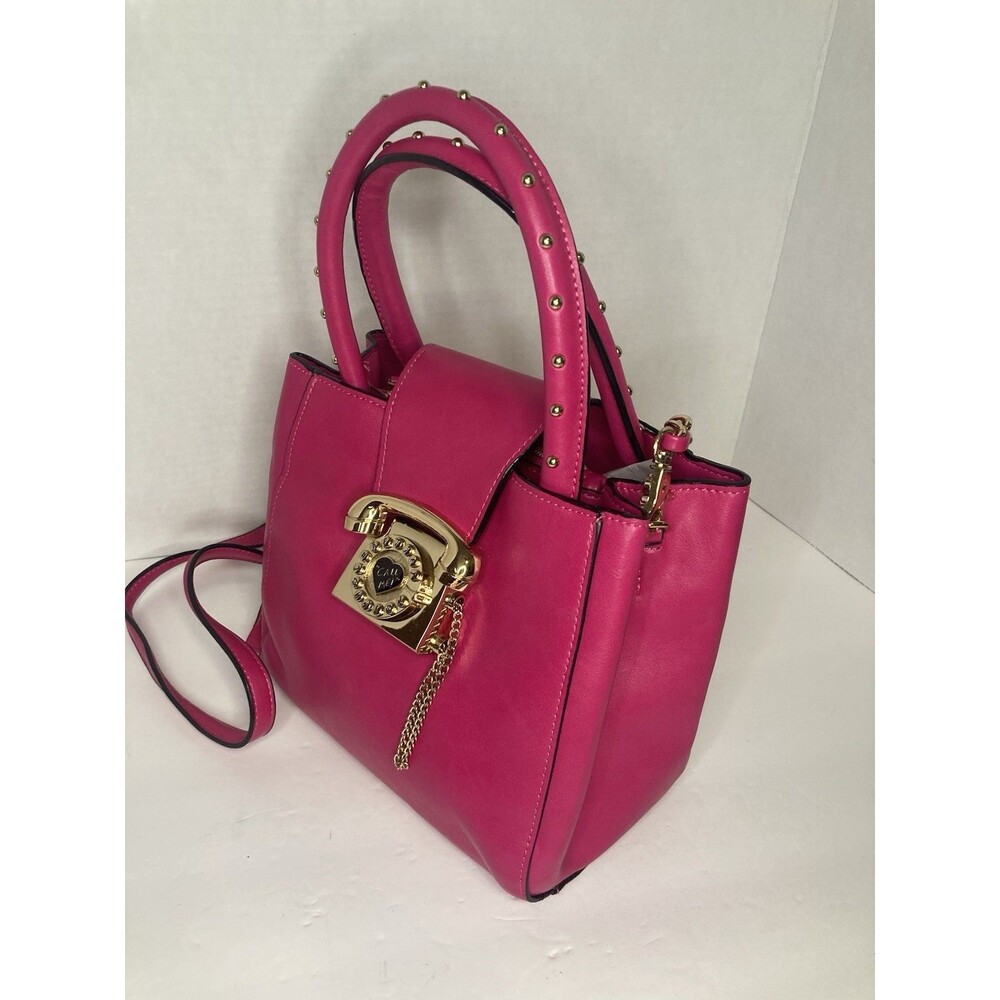 Betsey Johnson Satchel Crossbody Hot Pink Gold Telephone Coquette Barbie Glam - Picture 12 of 16